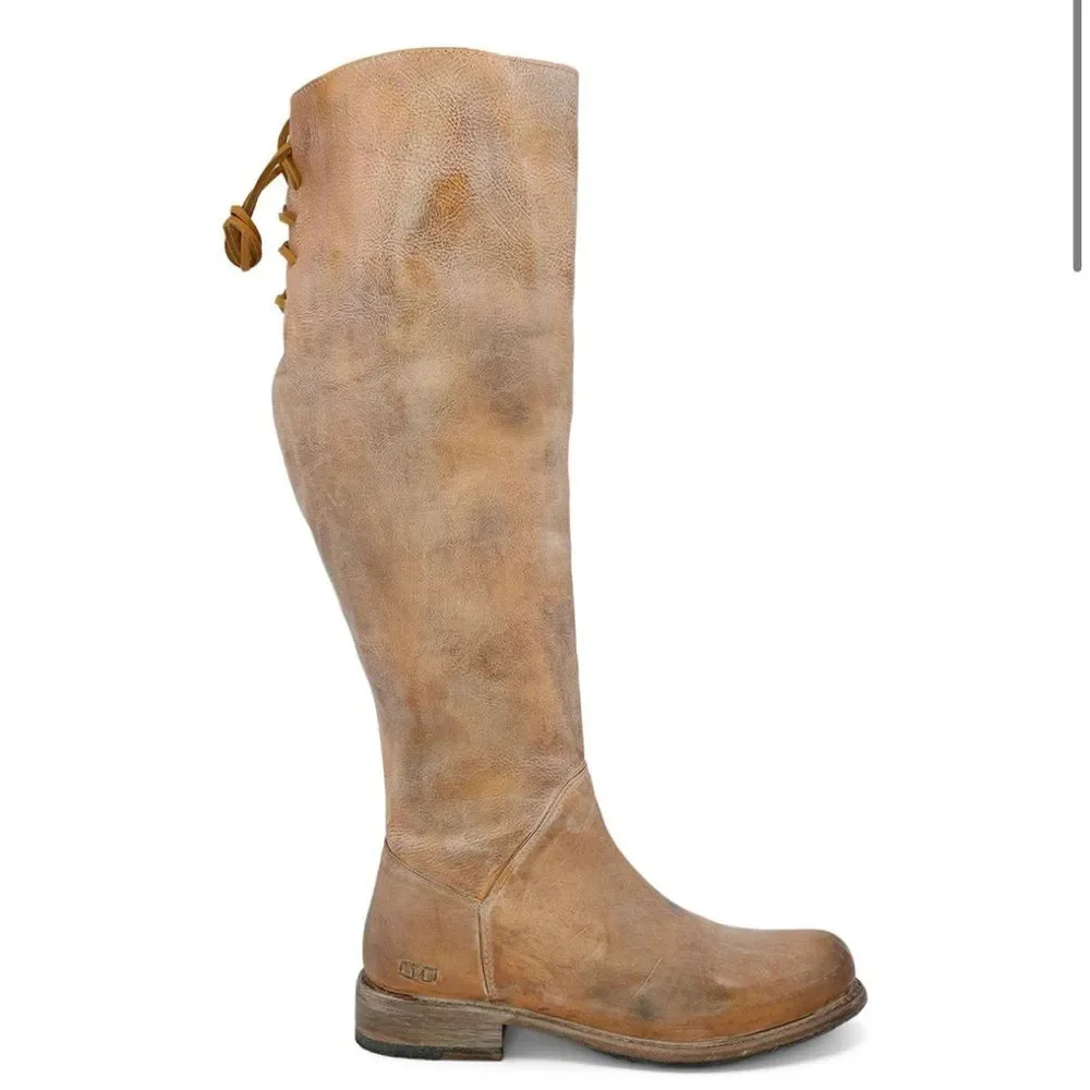 Bed Stu Manchester Tan Over the Knee Leather Boots